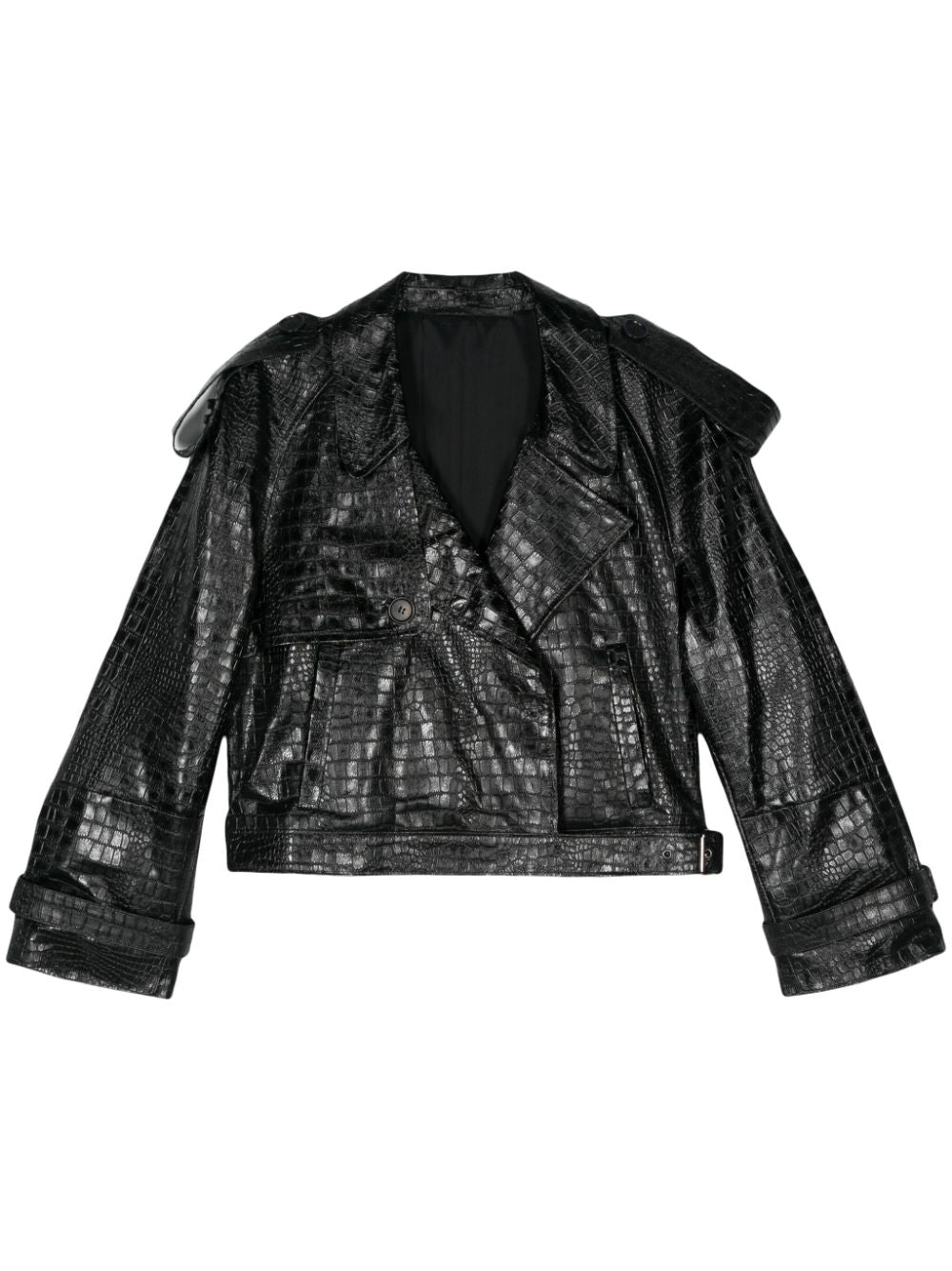 Giacca biker con effetto coccodrillo in nero Salvatore santoro - donna 