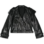 Giacca biker con effetto coccodrillo in nero Salvatore santoro - donna 