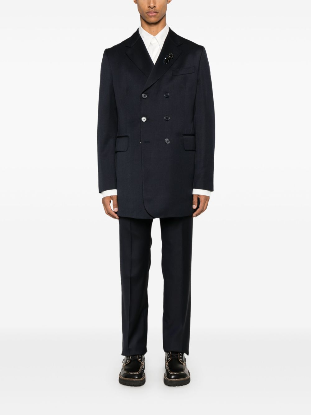 Blazer Venetian doppiopetto in blu Simone Rocha - uomo 