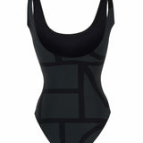 Costume intero con stampa in nero - toteme - donna 
