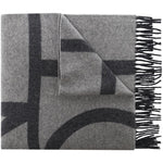 Sciarpa con stampa monogramma in grigio - donna 
