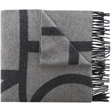 Sciarpa con stampa monogramma in grigio - donna 