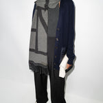 Sciarpa con stampa monogramma in grigio - donna 