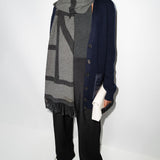 Sciarpa con stampa monogramma in grigio - donna 