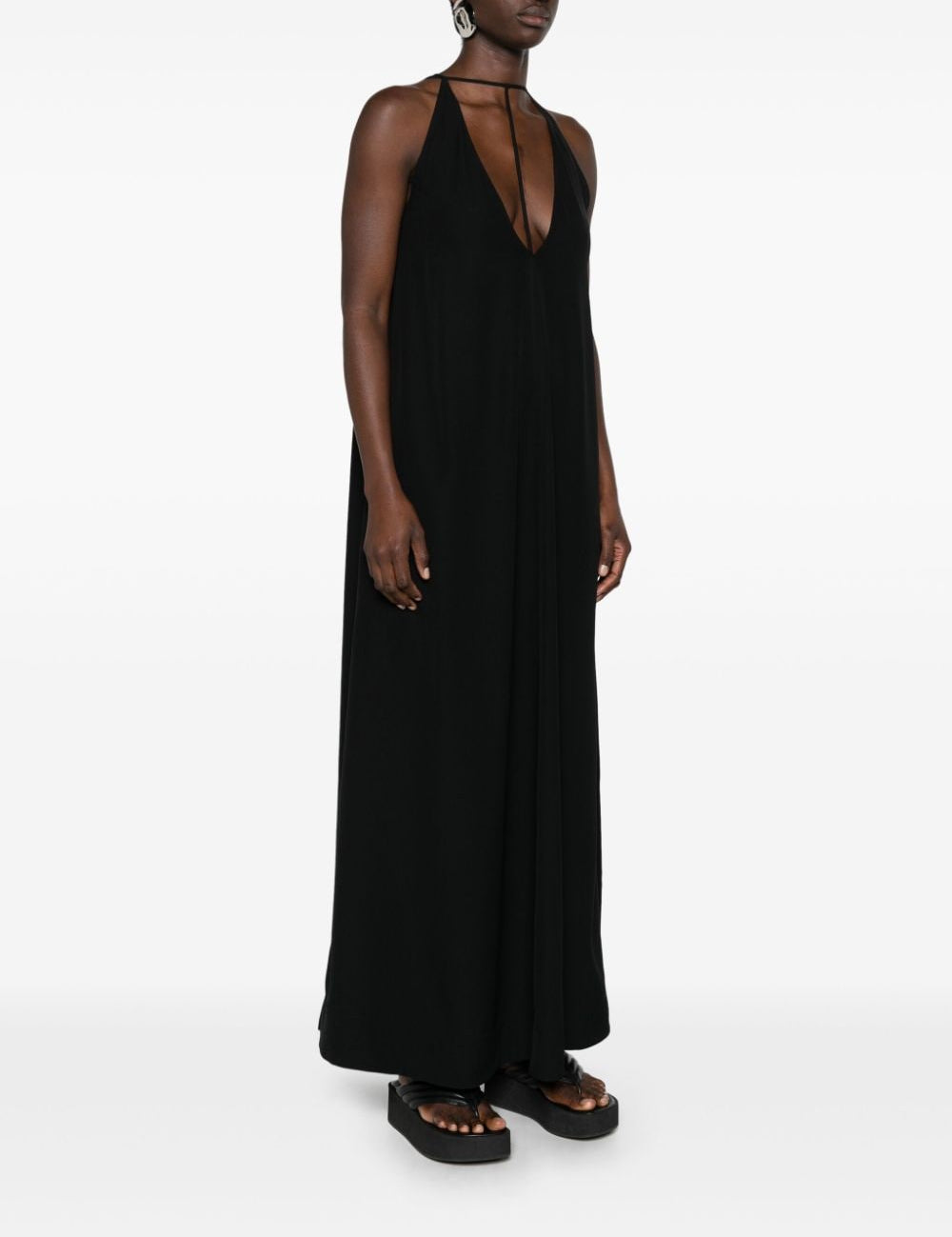 Abito maxi con scollo a V kyro in nero Toteme - donna 