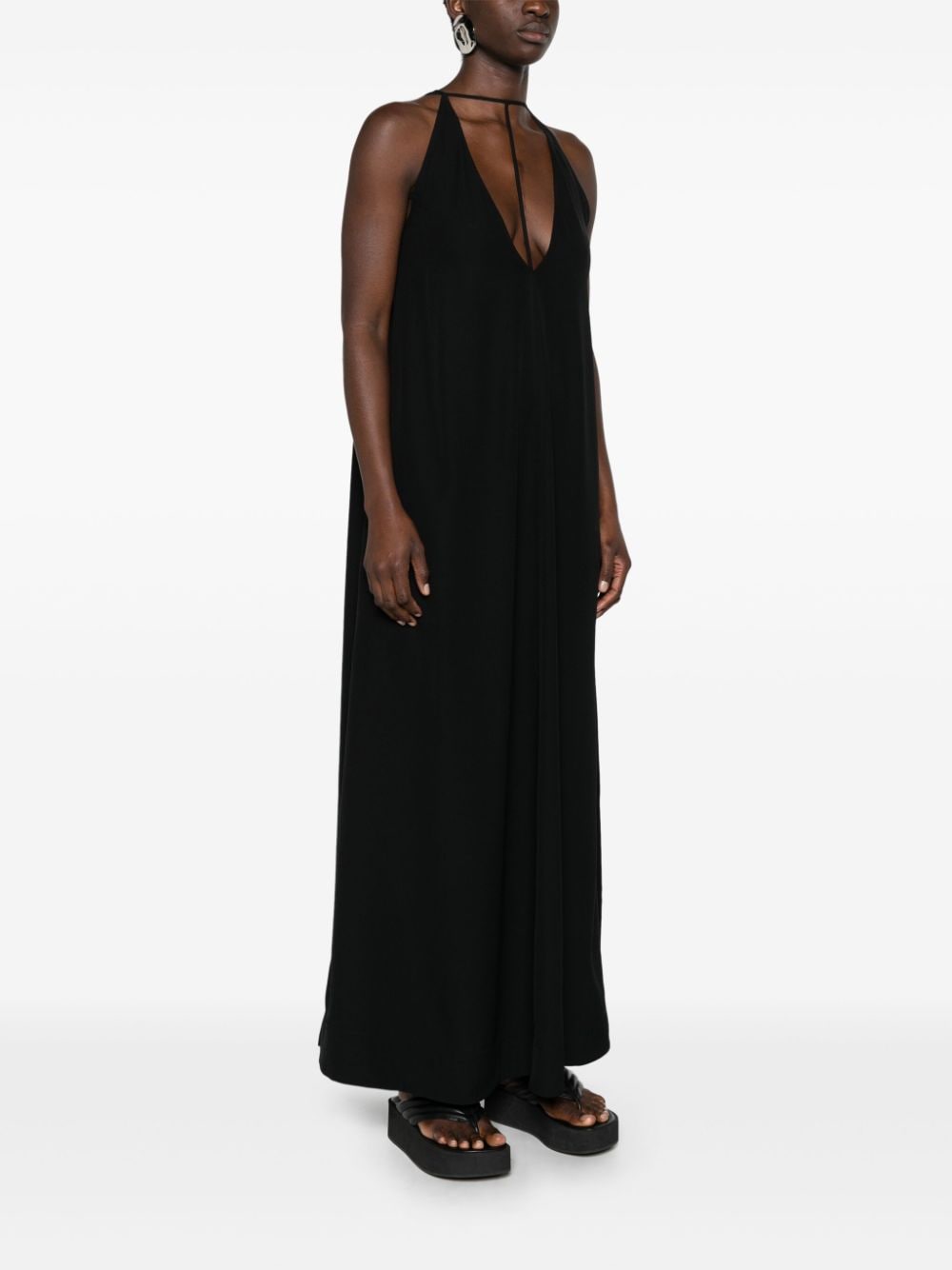 Abito maxi con scollo a V kyro in nero Toteme - donna 