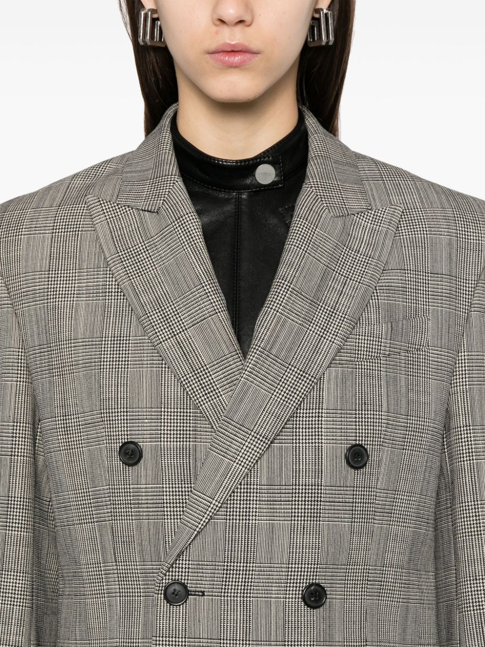 Blazer in pied-de-poule in grigio Wardrobe.Nyc - donna 