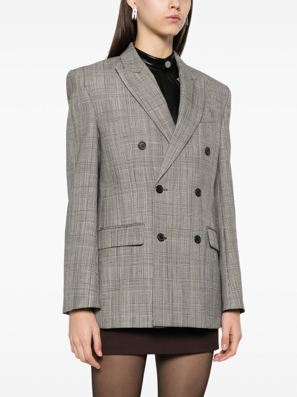 Blazer in pied-de-poule in grigio Wardrobe.Nyc - donna 