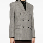 Blazer in pied-de-poule in grigio Wardrobe.Nyc - donna 