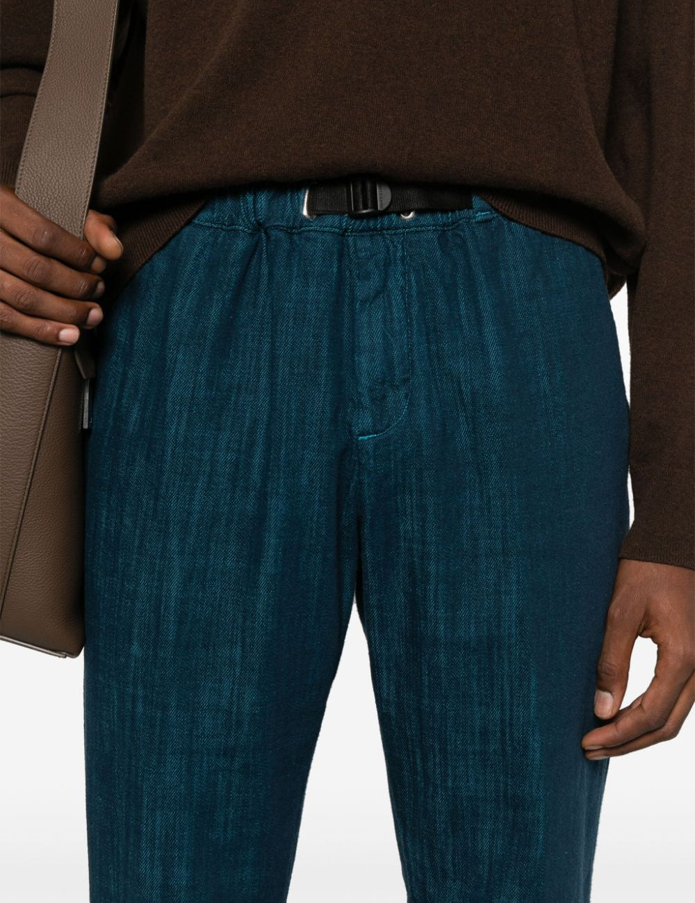 Pantaloni effetto mélange in blu Whitesand - uomo 