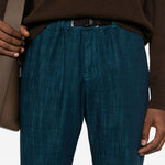 Pantaloni effetto mélange in blu Whitesand - uomo 