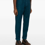 Pantaloni effetto mélange in blu Whitesand - uomo 