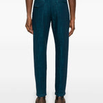 Pantaloni effetto mélange in blu Whitesand - uomo 