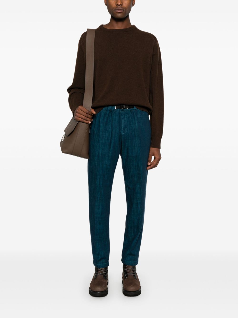 Pantaloni effetto mélange in blu Whitesand - uomo 