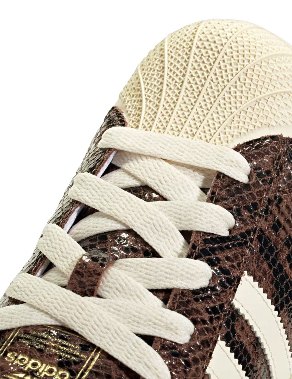 Sneakers superstar stampa animalier in marrone 