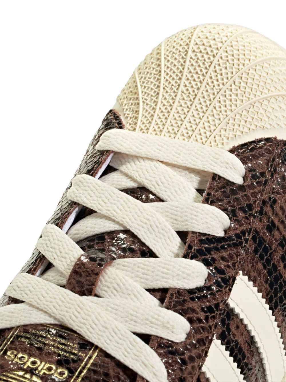 Sneakers superstar stampa animalier in marrone 