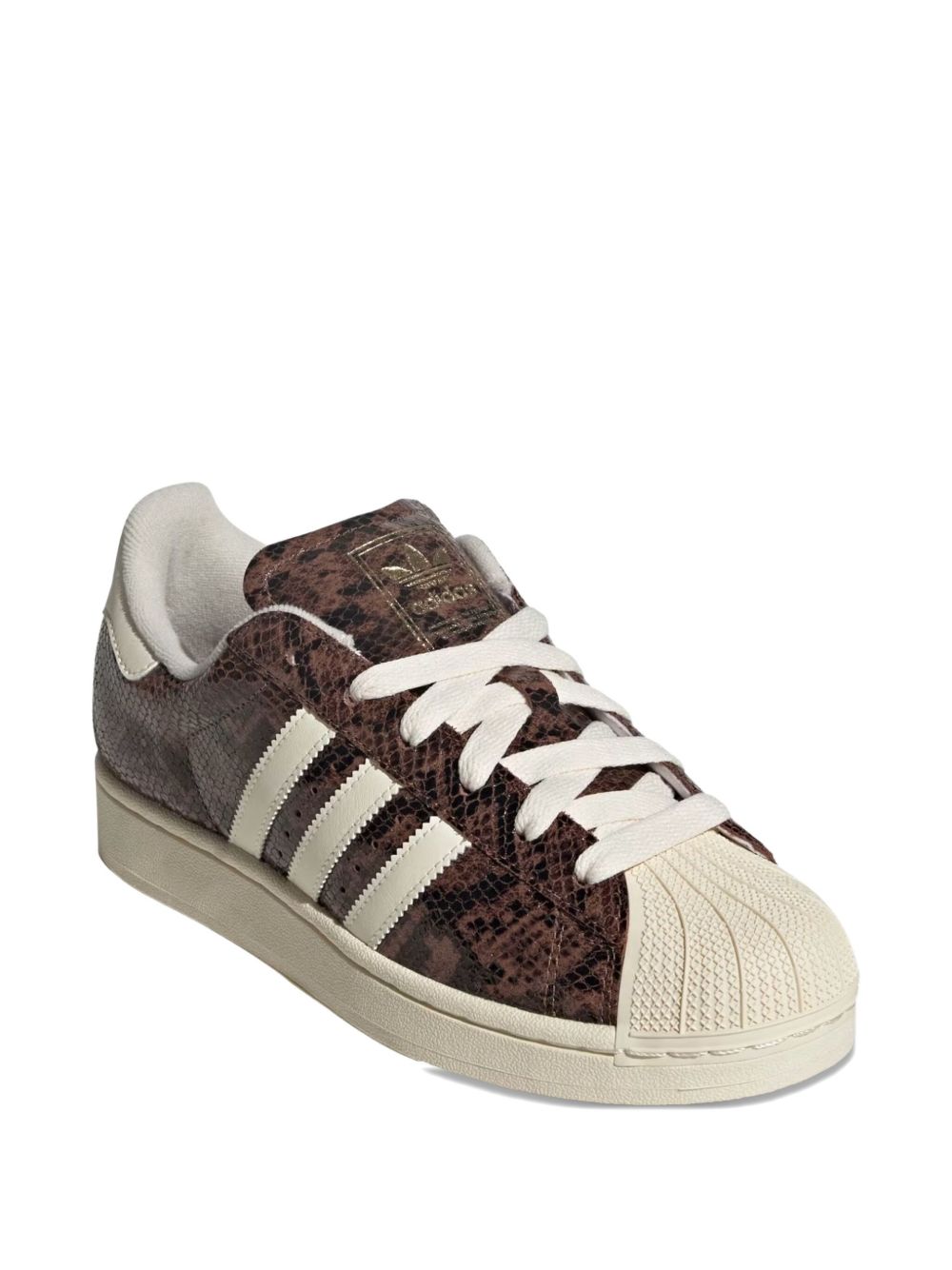 Sneakers superstar stampa animalier in marrone 