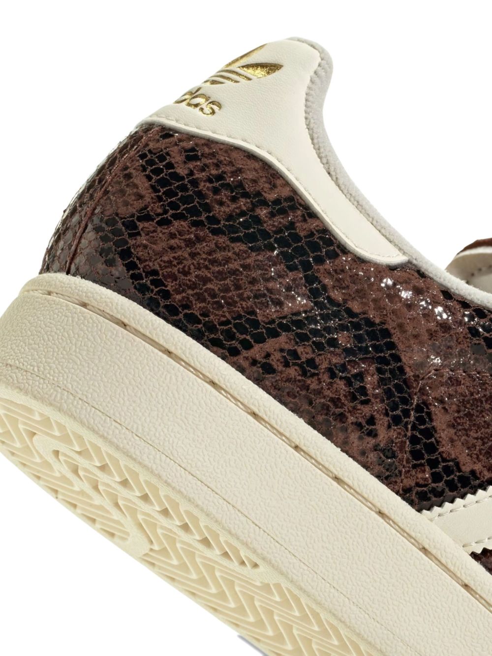 Sneakers superstar stampa animalier in marrone 