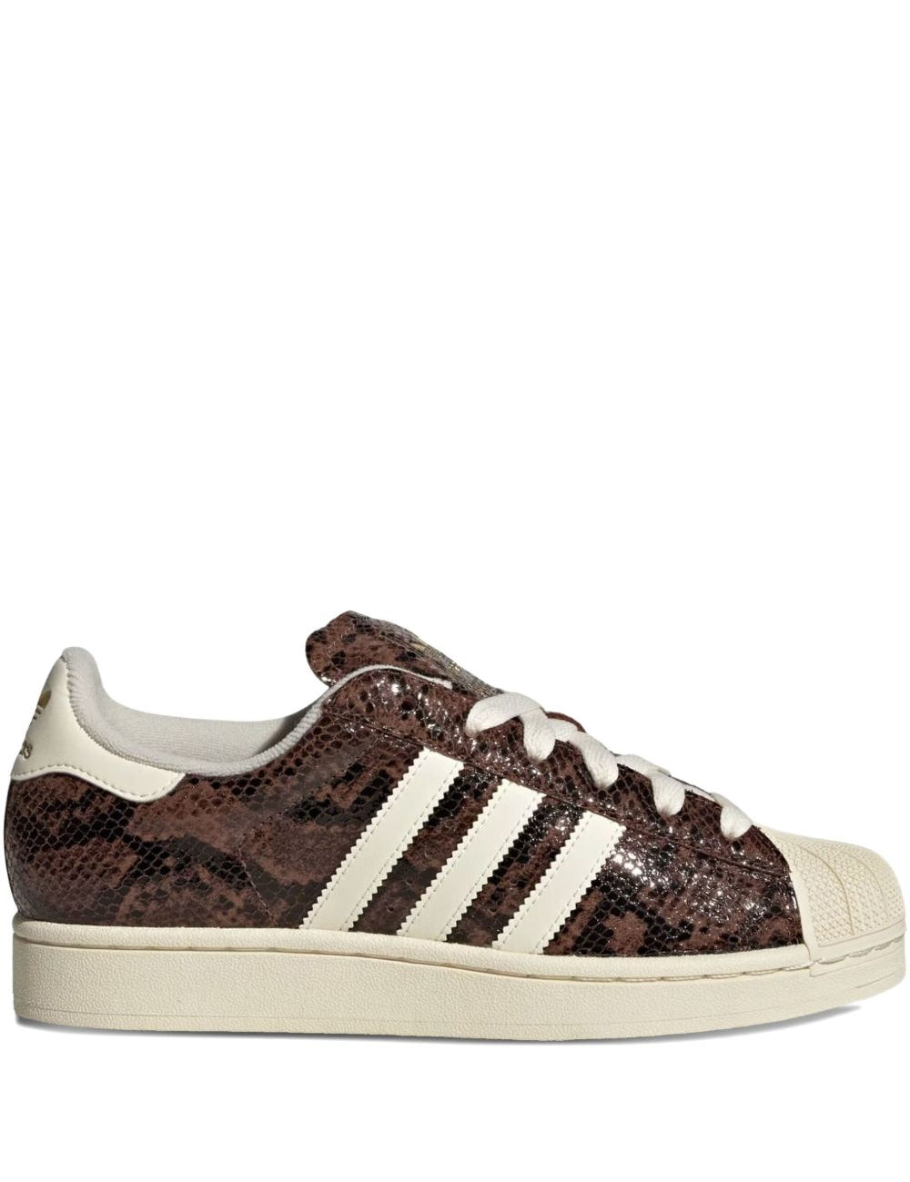 Sneakers superstar stampa animalier in marrone 