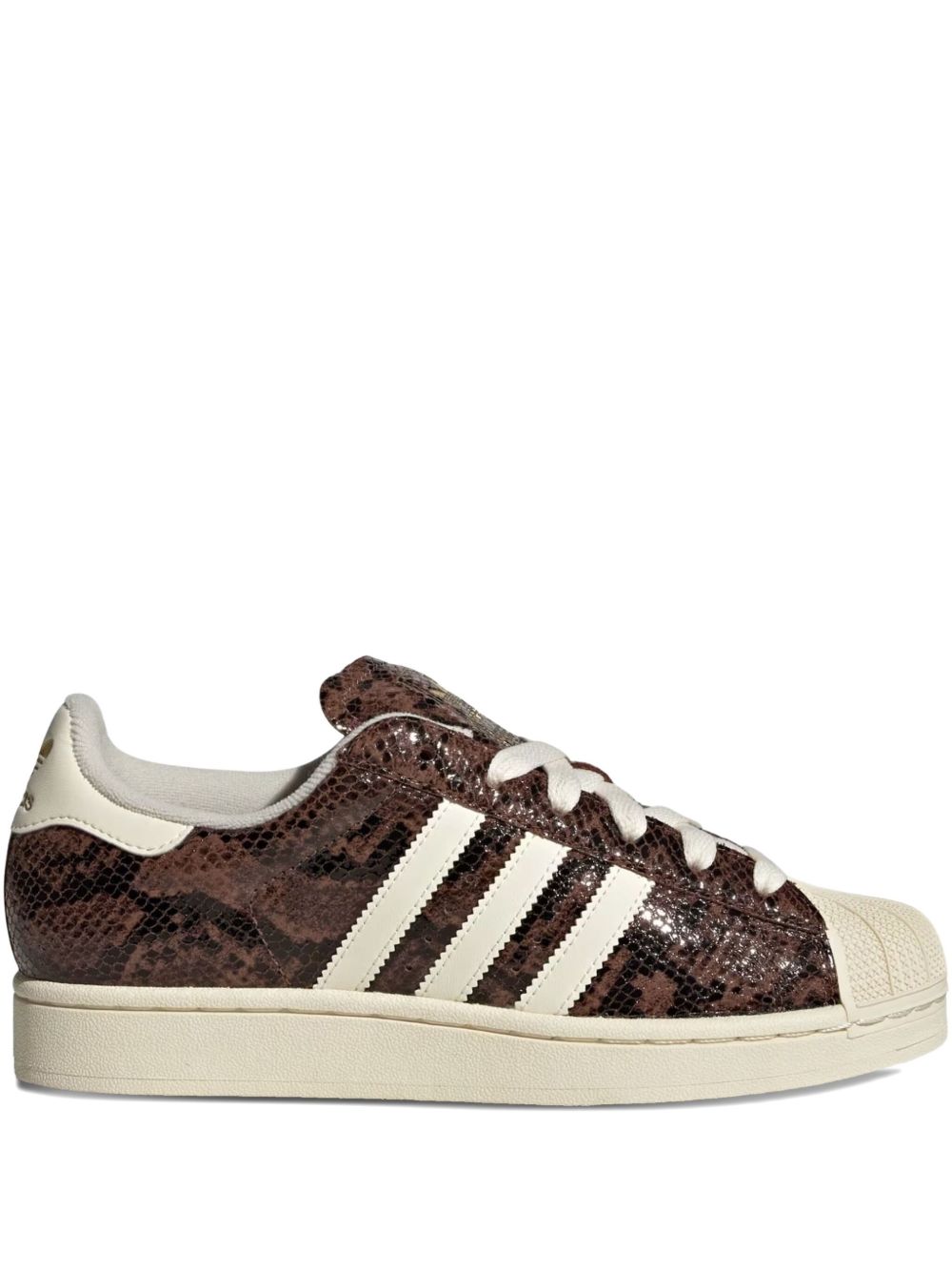 Sneakers superstar stampa animalier in marrone 
