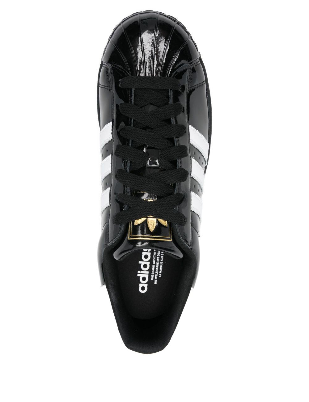 Sneakers superstar II con finitura lucida in nero 