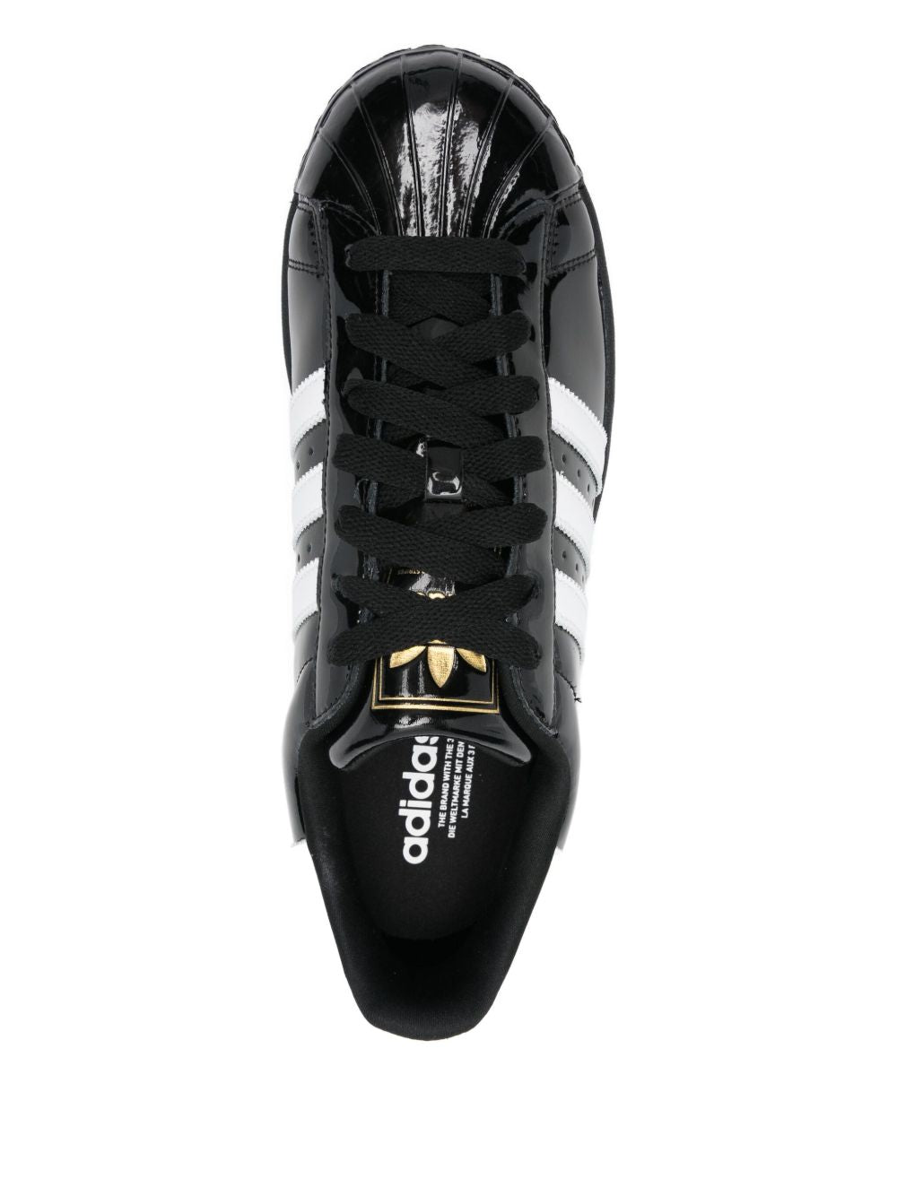 Sneakers superstar II con finitura lucida in nero 