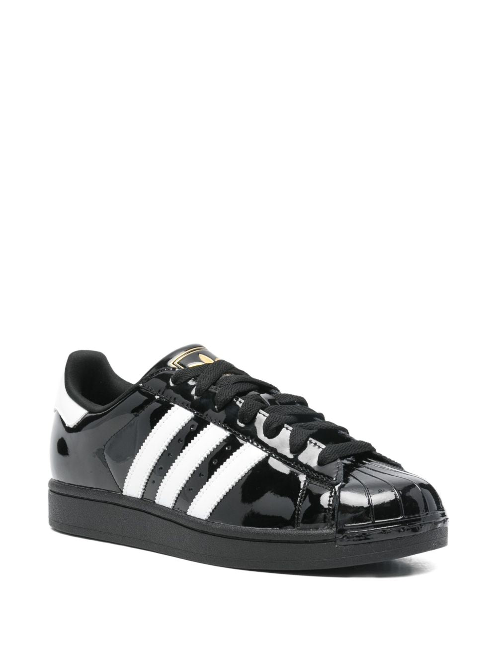 Sneakers superstar II con finitura lucida in nero 