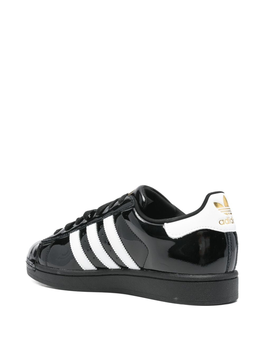 Sneakers superstar II con finitura lucida in nero 