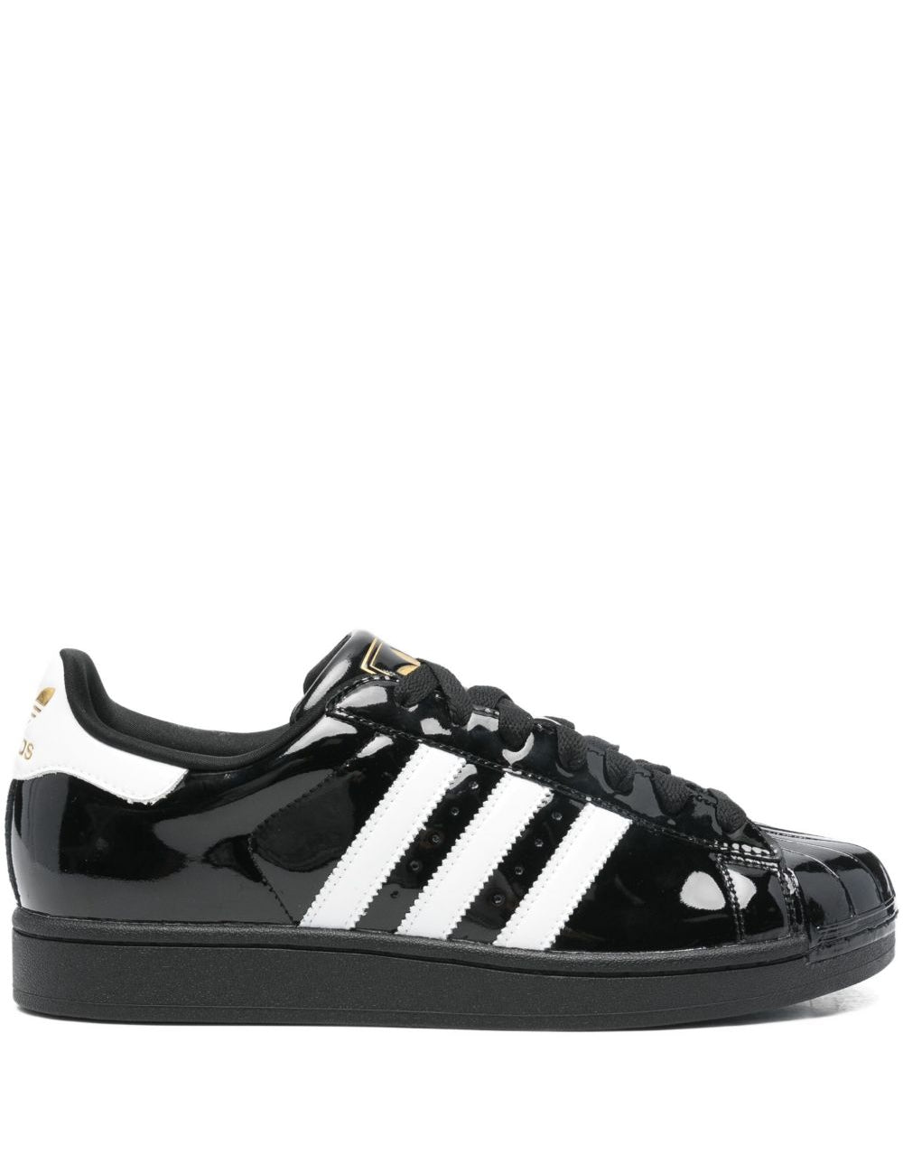 Sneakers superstar II con finitura lucida in nero 