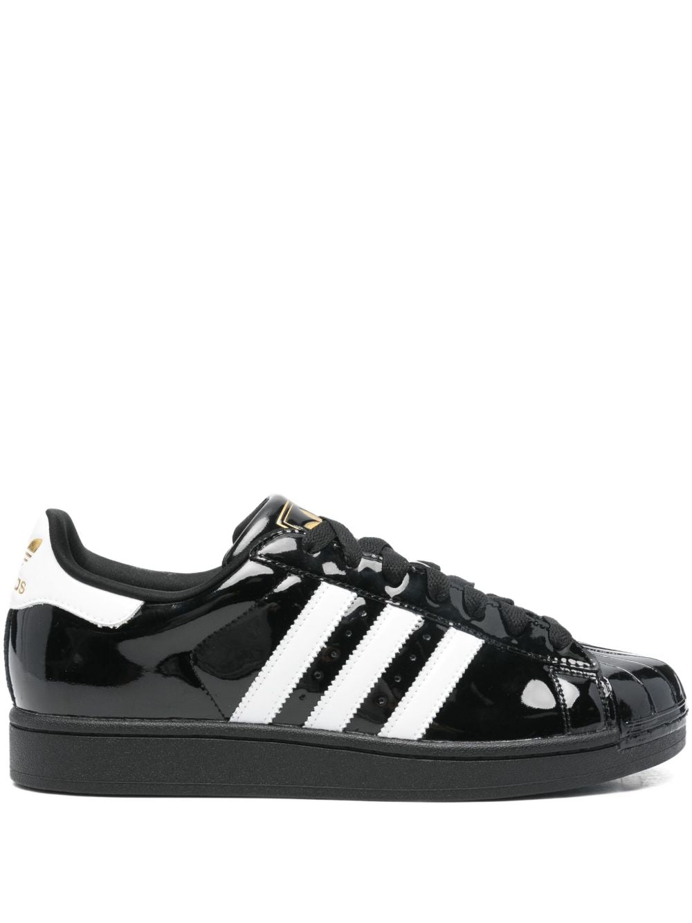 Sneakers superstar II con finitura lucida in nero 