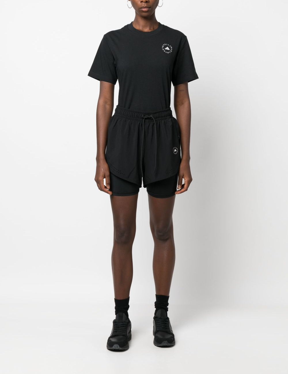 T-shirt a maniche corte truecasuals in nero Adidas by stella mc cartney - donna 