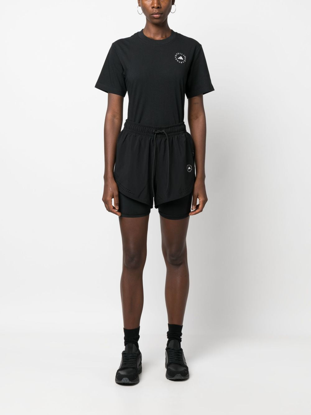T-shirt a maniche corte truecasuals in nero Adidas by stella mc cartney - donna 