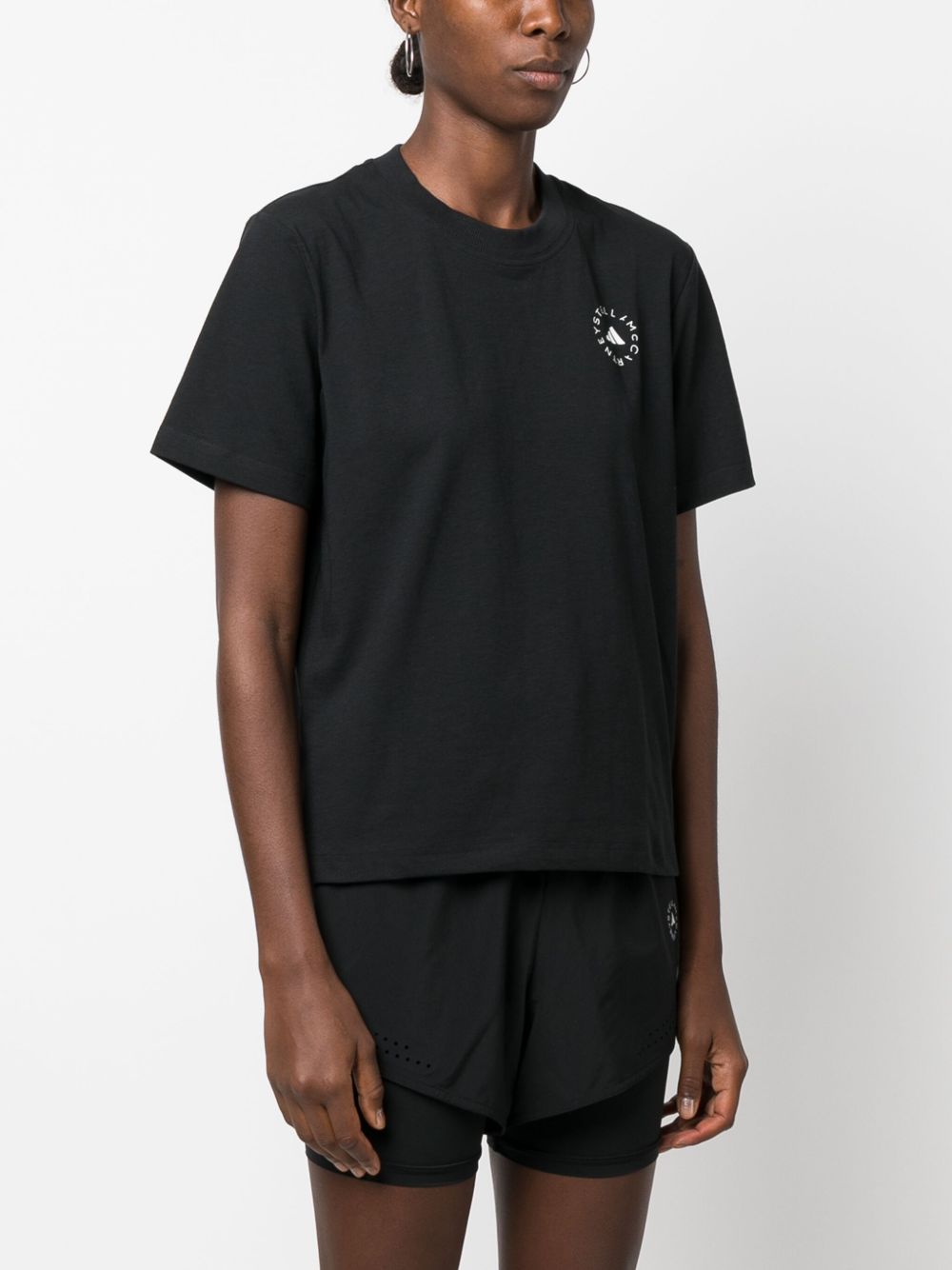 T-shirt a maniche corte truecasuals in nero Adidas by stella mc cartney - donna 