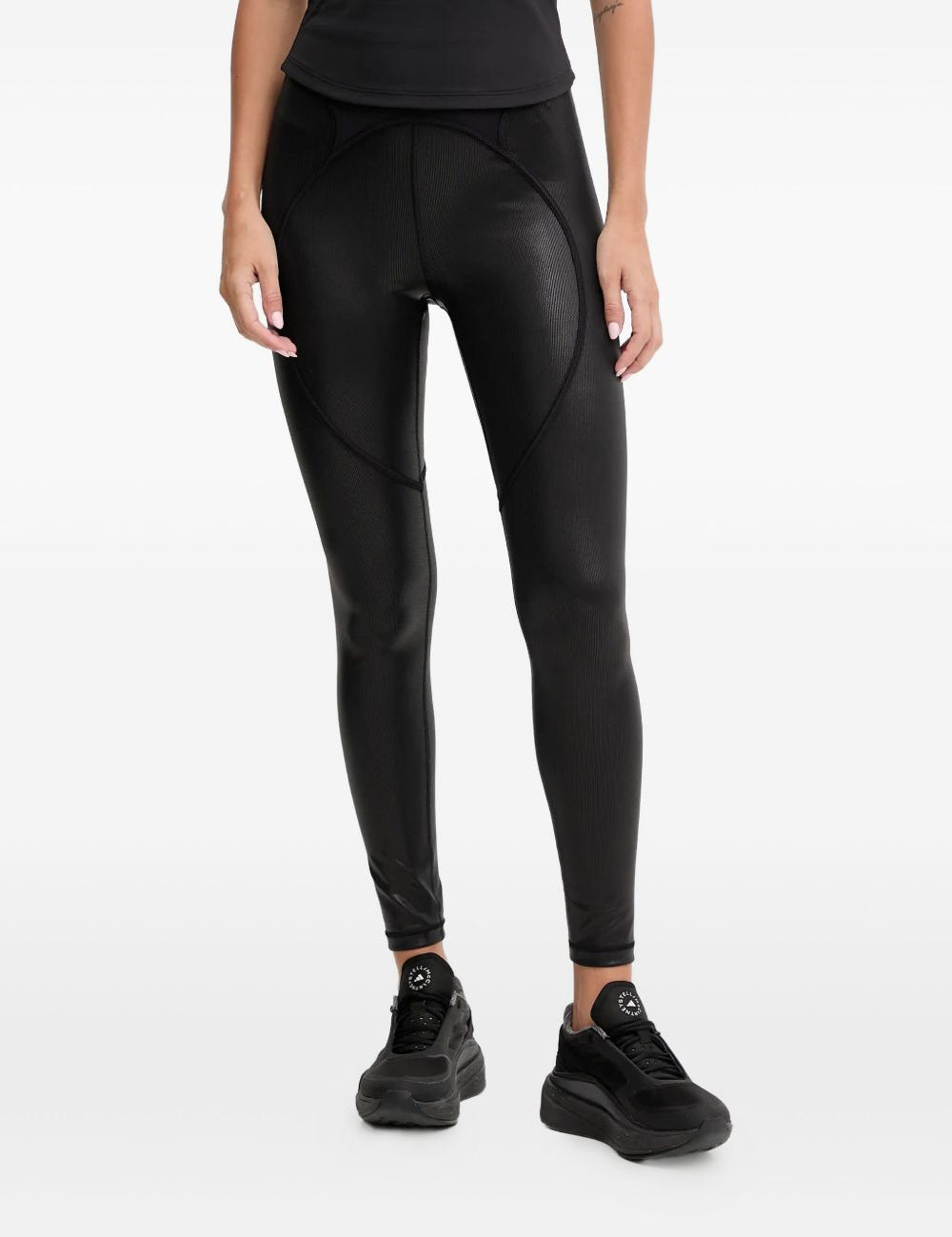 Leggings con logo  in nero Adidas by stella mc cartney - donna 