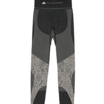 Leggingsi con stampa serpente in nero Adidas by stella mc cartney - donna 