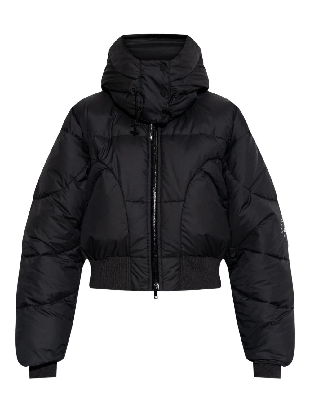 Giacca trapuntata con cappuccio in nero Adidas by stella mc cartney - donna 