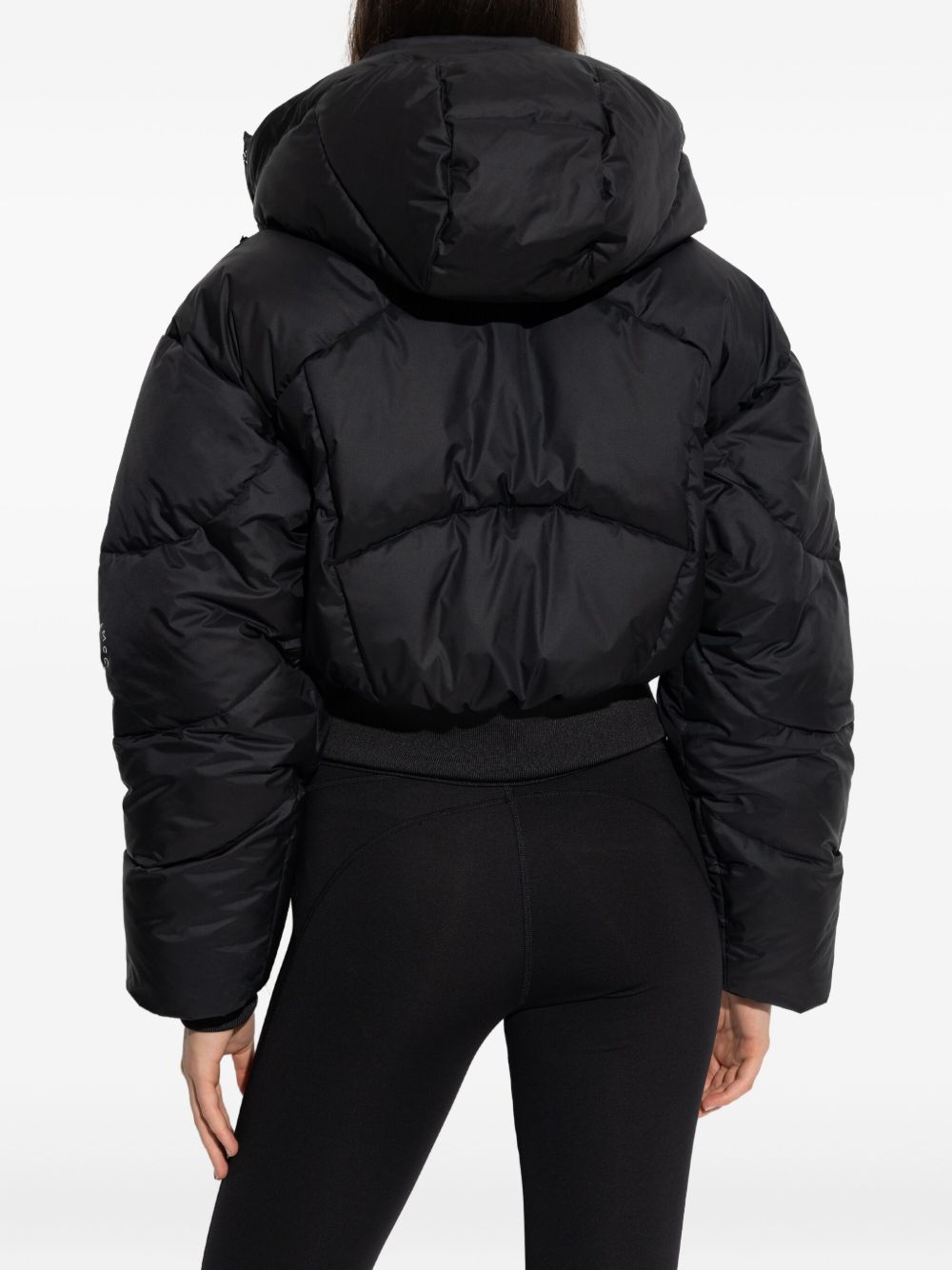 Giacca trapuntata con cappuccio in nero Adidas by stella mc cartney - donna 