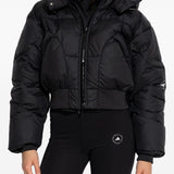 Giacca trapuntata con cappuccio in nero Adidas by stella mc cartney - donna 