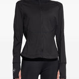 Giacca con zip a collo alto in nero Adidas by stella mc cartney - donna 