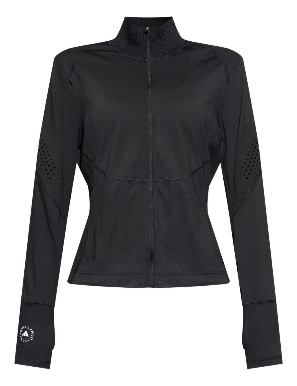 Giacca con zip a collo alto in nero Adidas by stella mc cartney - donna 