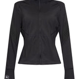 Giacca con zip a collo alto in nero Adidas by stella mc cartney - donna 