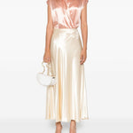 Gonna midi in raso avorio Alberta Ferretti - donna 