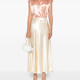 Gonna midi in raso avorio Alberta Ferretti - donna 