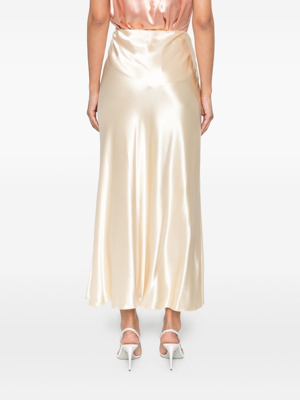 Gonna midi in raso avorio Alberta Ferretti - donna 