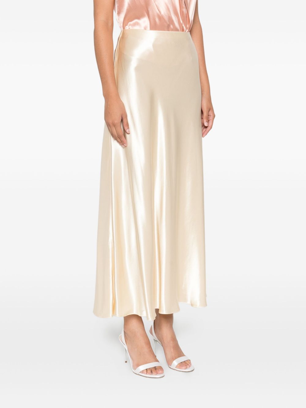 Gonna midi in raso avorio Alberta Ferretti - donna 
