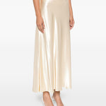 Gonna midi in raso avorio Alberta Ferretti - donna 