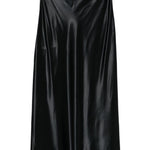 Gonna midi in raso nero Alberta Ferretti - donna 