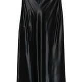 Gonna midi in raso nero Alberta Ferretti - donna 