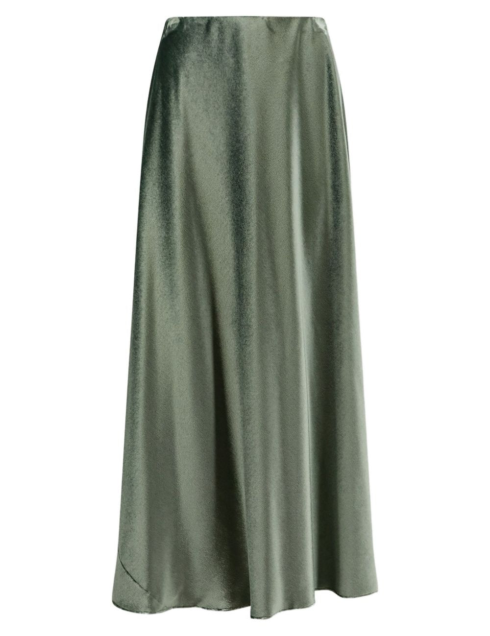 Gonna midi in satin verde Alberta Ferretti - donna 