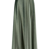 Gonna midi in satin verde Alberta Ferretti - donna 